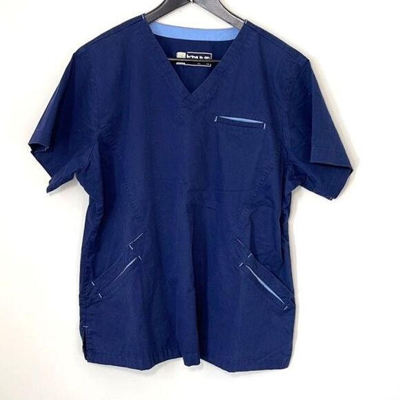 Bio Bring it On Medical Scrub Top. Size XL Navy - Picture 1 of 8